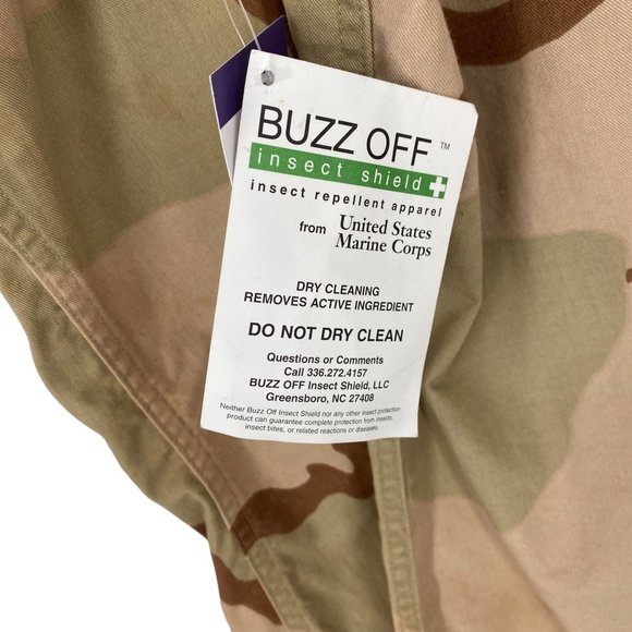 NWT Buzz Off Mens XL Desert Army Camo Jackets Collared Pockets Insect Shield - Picture 11 of 14